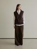 The Ello Tailored Two Tuck Wide Pants (Brown)
