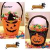 Großer Süßigkeitenspender Halloween Süßes oder Saures Eimer für Kinder, Kürbisgesicht Geist Fledermaus Katze Rollenspiel Requisiten Snackkorb, mit Griff Party