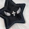 New Sale 3/4Pcs Vintage Fashion Shining Angel Wings & Cross Earrings For Women And Couples Personality Ear Studs Jewelry Gifts