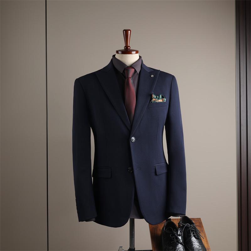 Premium British Two-Button Men's Three-Piece Suit: Solid Color, Western Style, Formal Business Wear