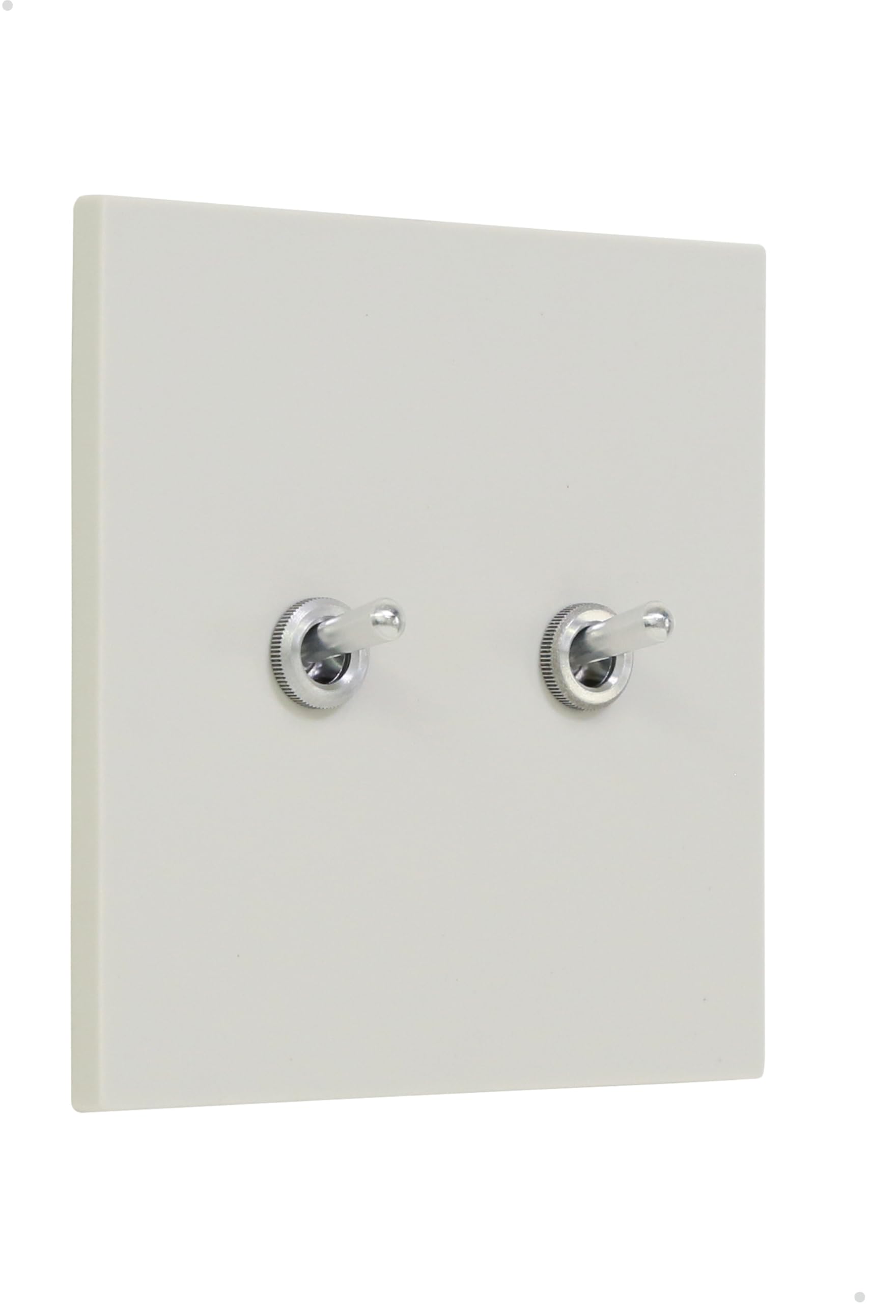

ZOLBONNE Toggle Switch Plate, Ceramic Flat Matte, Aluminum Lever Switch [Made in Japan], 2-Gang2-Port