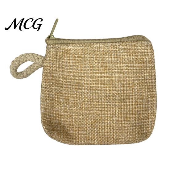 Hand Strap Coin Purse Women Purse, Fabric Mini Change Portable Small Japanese Casual Style Bag Zippered Pouch for Coins Cash Cards Lipstick