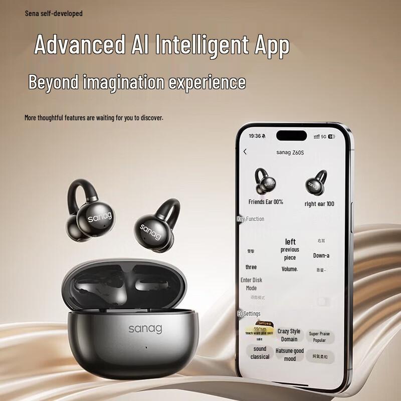 Saina Z60S Open-Ear Clip-On Wireless Bluetooth Headset