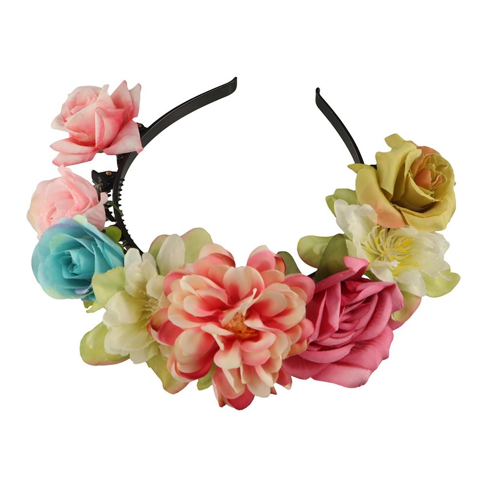 Hair Hoop Floral Garland Colorful Bridal Crown Exquisite Children Flower Headband Women