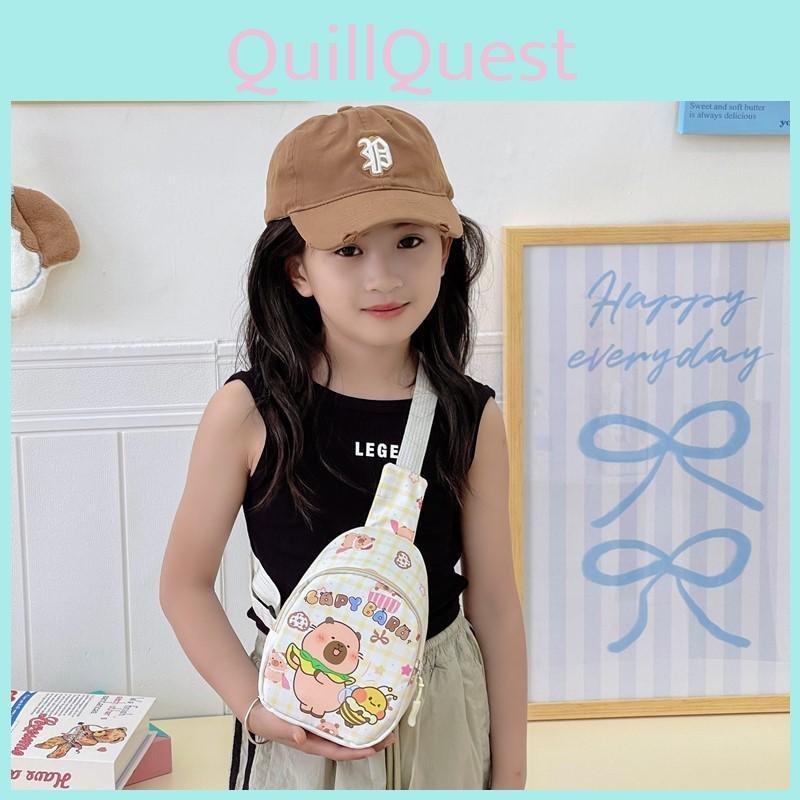Pattern Animal Capybara Kids Single Shoulder Crossbody Chest Bag For Preschool