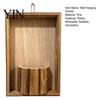 Indoor Wall Hanging Flower Holder Rustic Wood Planter, Artificial Greenery Storage Frame Decorative Concealment Panel for Living Room Entryway,