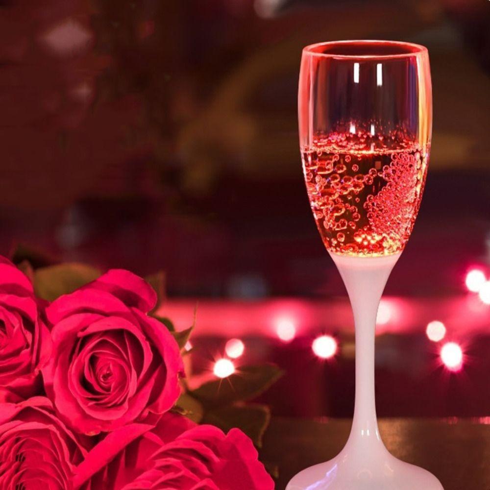 كوب أكريليك مضيء بالحث 120 مل كوب ديكور LED بلون الشمبانيا
