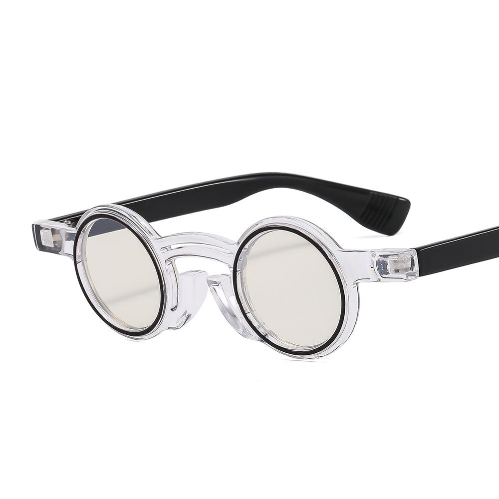 Retro Small Round Punk Women Sunglasses Fashion Double Color Men Trending Hip Hop Sun Glasses Shades Uv400