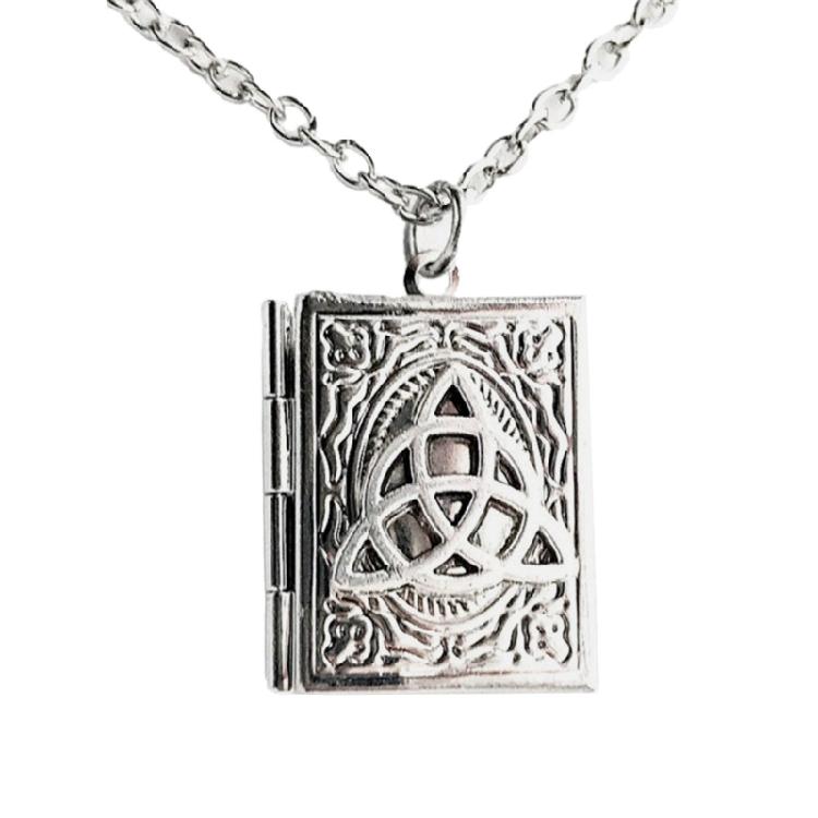 Dainty Book Locket Necklace Personalized Pendant Sweater Chain for Daily Wear