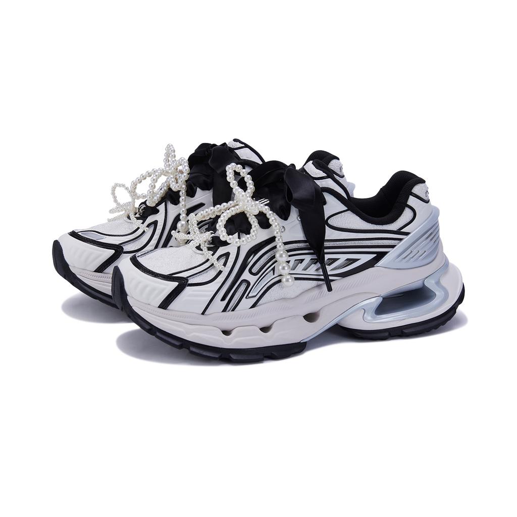 Li Ning Lijun BOW Comfortable Versatile Durable Support Low Top Casual Shoes Women Casual Shoes White AZGU008-8