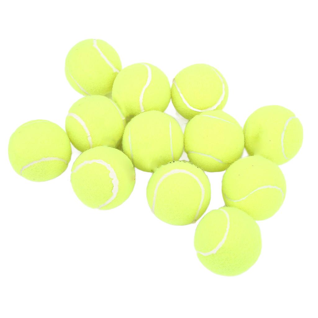 12Pcs Tennis Balls High Resilience Cashmere Rubber Durable Tennis Training Equipment for School Club