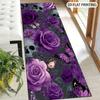 1 Pezzo Tappeto Runner Stile Boemo Rosa Viola Teschio Farfalla Antiscivolo Lavabile per Ingresso, Soggiorno, Camera da Letto e Patio