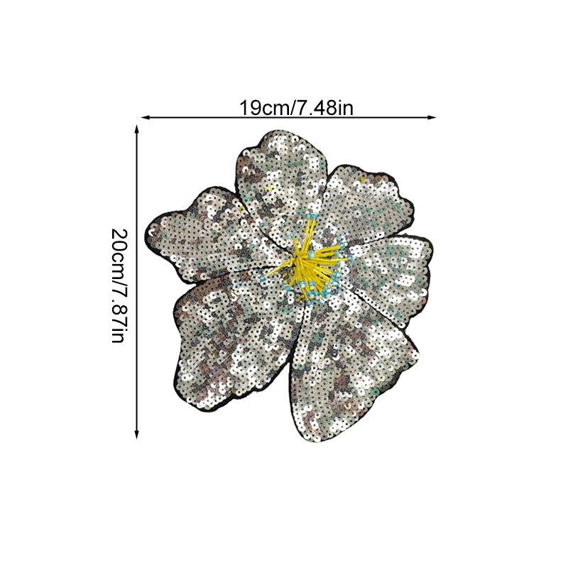 1PC Flowers Patches Fashion Dress Accessories Bag Decor Sequin Print DIY Embroidered Applique Clothing Sew Handmade Patch