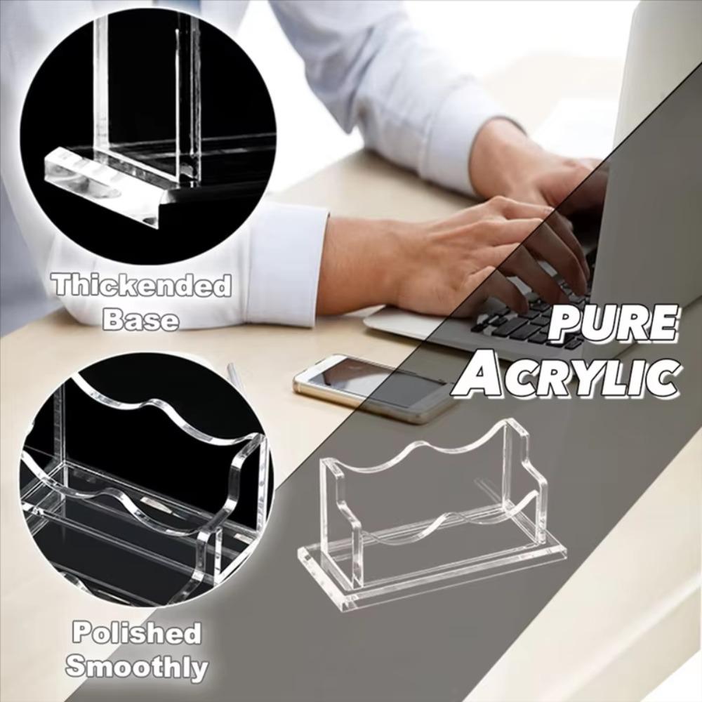 Acrylic Name Card Display Stand Transparent Desktop Display Holder  Office