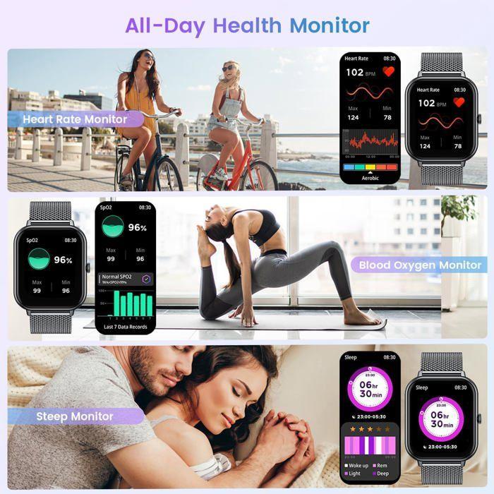 Men's Fitness Smartwatch: 1.83" Full Screen Watch With Bluetooth Call 100+ Sport Mode Heart Rate Monitor