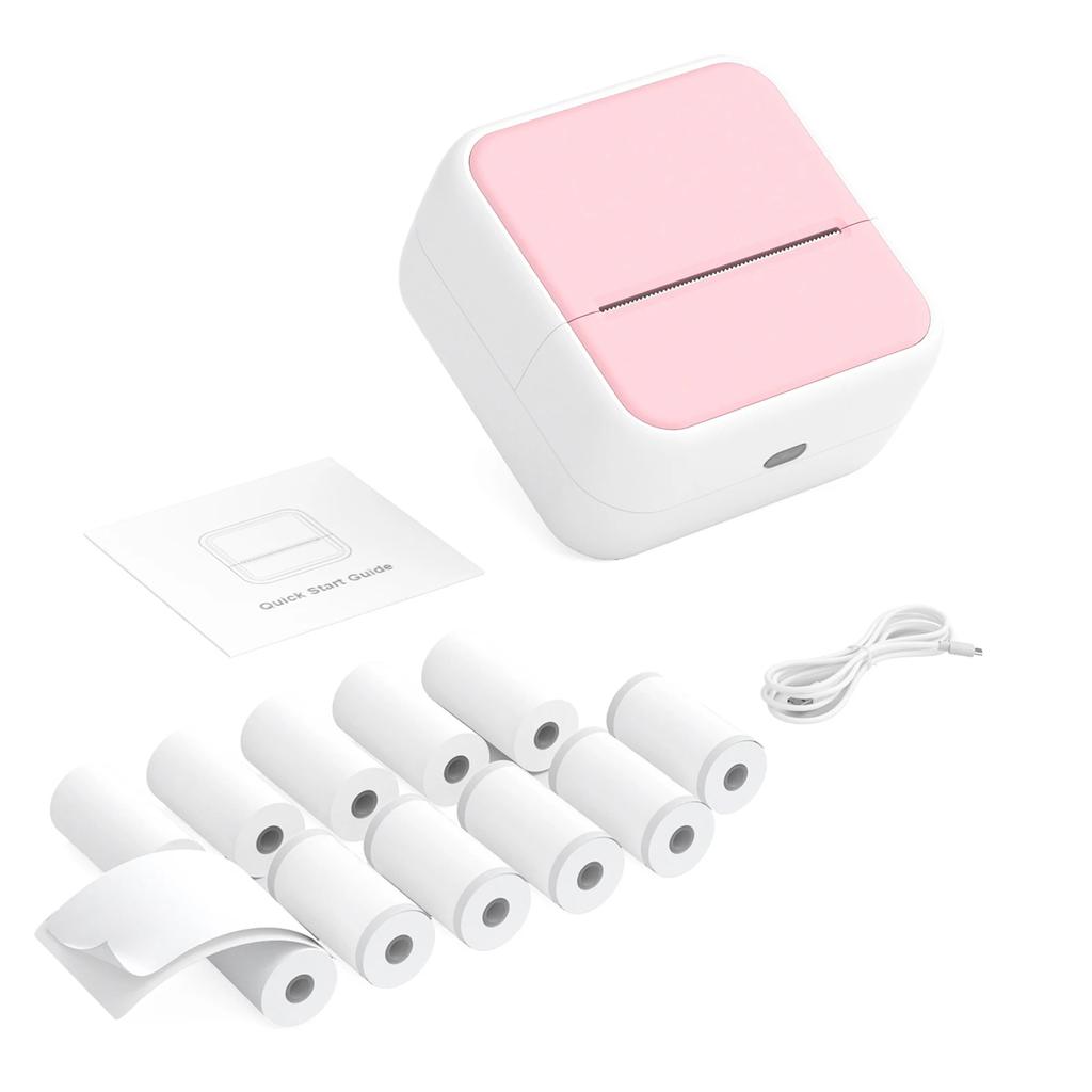 57mm Label Thermal Printer 2inch Pocket Printer BT Wireless Connect Compatible with for Android for IOS APP Support Receipt Labe