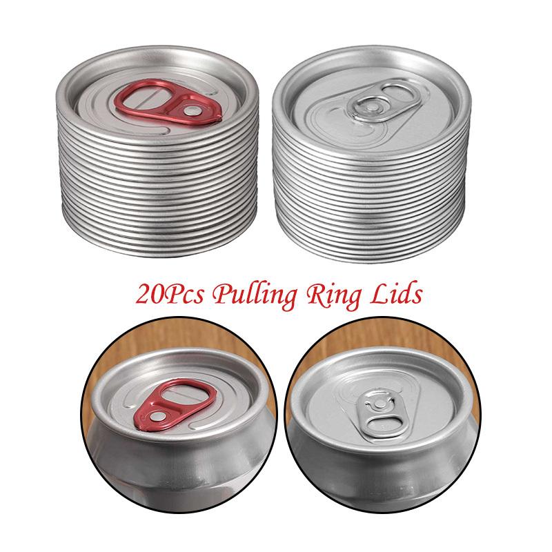 20Pcs Soda Can Pulling Ring Protector Cover Lid Aluminum Silver Color for Can Beverage