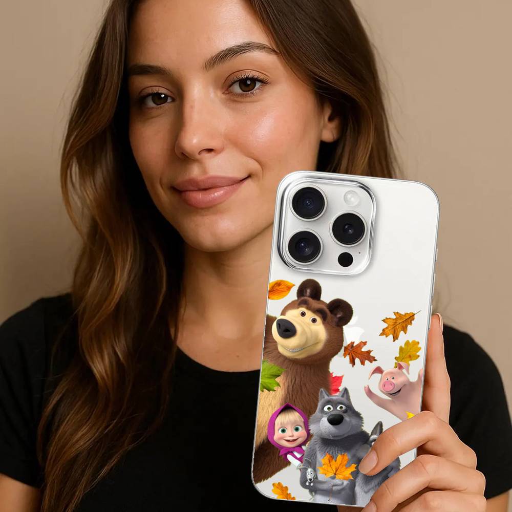 Phone Case Masha And The Bear For Samsung A57 A07 A36 A26 A56 A16 A06 A55 A35 A25 A15 A05 A54 A34 A24 A14 A13 Clear Back Cover
