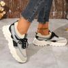 New Womens Breathable Mesh Platform Sneakers Comfortable Lace Up Outdoor Shoes