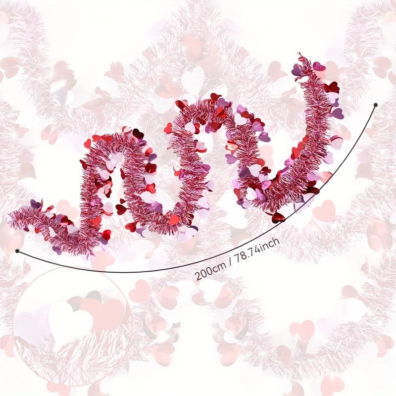 3/5pcs Valentine s Day Tinsel Garland Heart Tinsel Garland for Valentines Day Proposal Wedding Anniversaries Party Supply Decor 3pcs