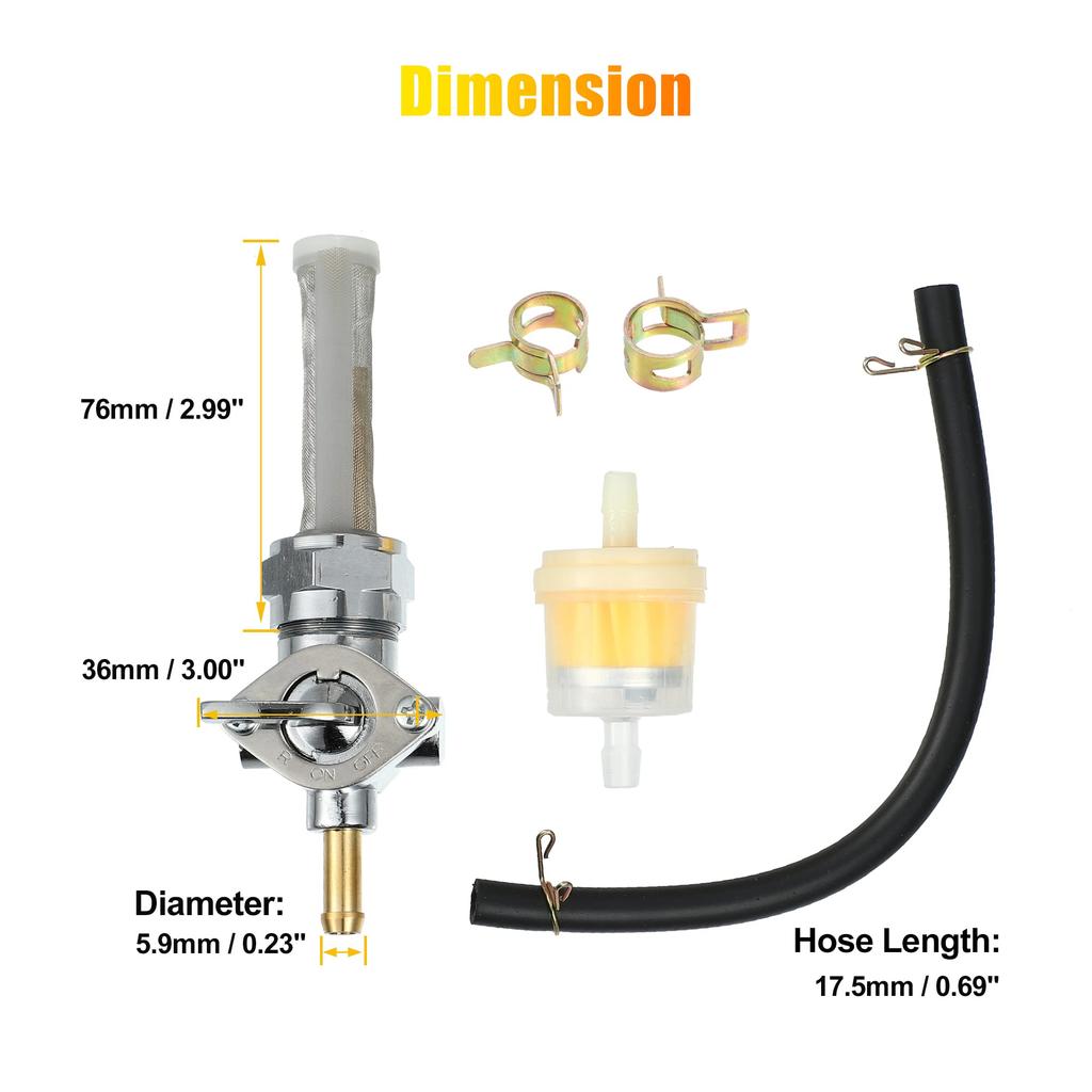 uxcell 1 Set Motorcycle Gas Fuel Petocock Valve Switch for Harley Compatible with Davidson