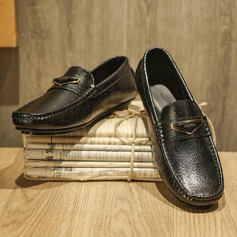 Handmade Luxury Mens Loafers High Quality Leather Comfortable Slip On Formal Casual Shoes Brand Lightweight Boat Shoes Mocassin