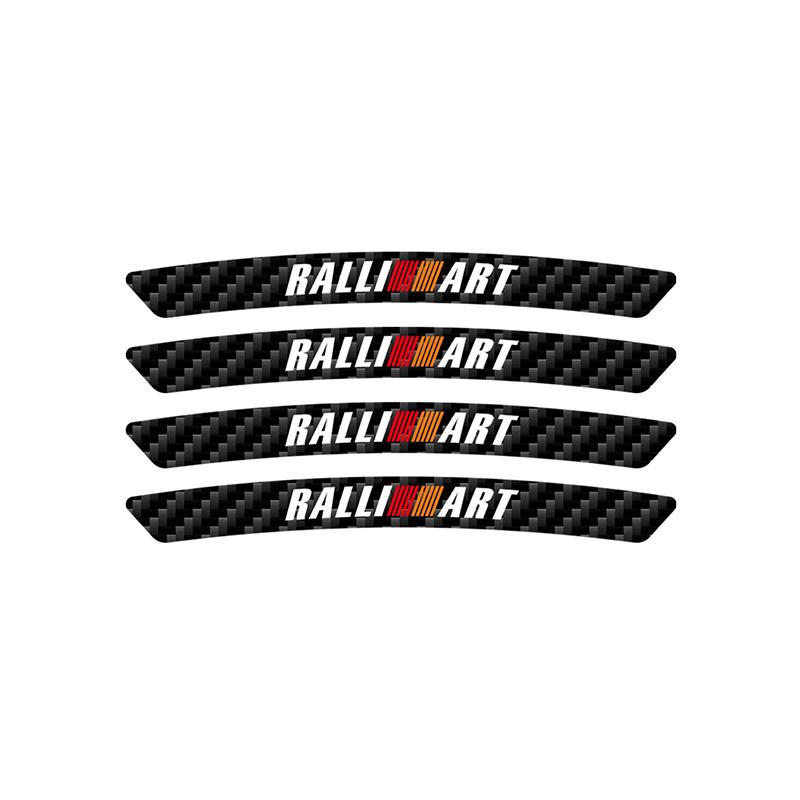 

4pcs Carbon Fiber Badge Car Wheels Rims Stickers Auto Decoration Car Styling For Mitsubishi lancer asx outlander pajero l200