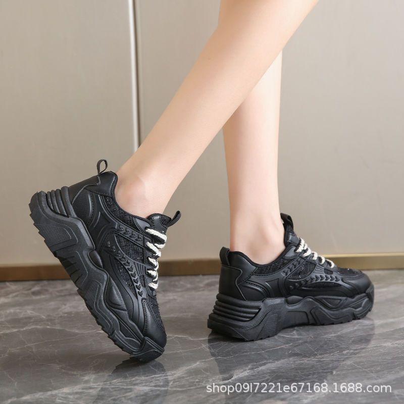 Fashion Womens Sneakers 2025 Spring Hard Fashion Korean Version of Casual Platform Shoes Trend Lace-up Casual Shoes Zapatos para mujeres
