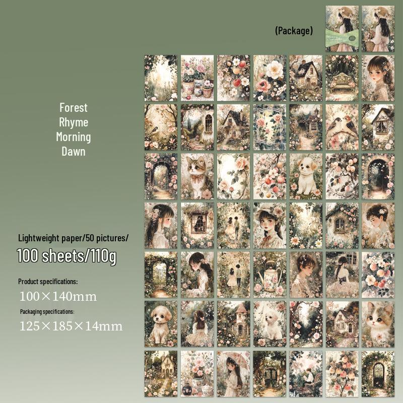 Roaming Time Journal: Floral & Deer Retro Decor Paper Collection