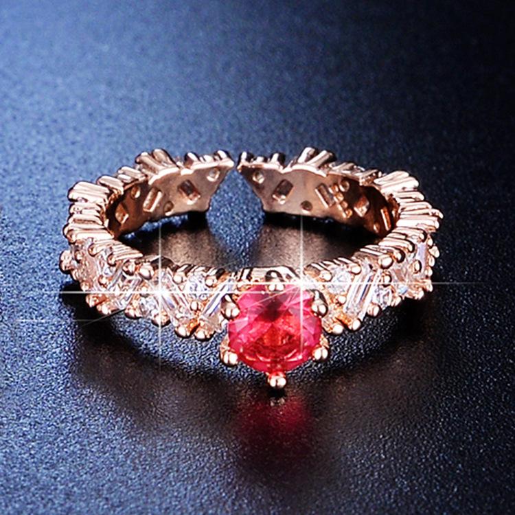 

Роскошное позолоченное кольцо Niche Design с цветными бриллиантами из 18-каратного розового золота, помолвочное кольцо с микрозакрепкой opening adjustable