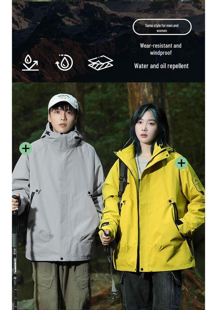 Best-Selling Unisex 3-in-1 Couple's Trekking Jacket Set for Outdoor Mountaineering