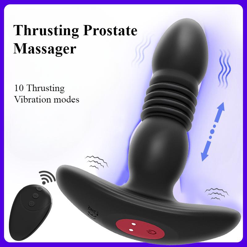 Telescopic Anal Plug Male Vibrating Butt Dildo Wireless Ass Sex Toys for Men Dildo Prostate Massager Men Buttplug Stimulator