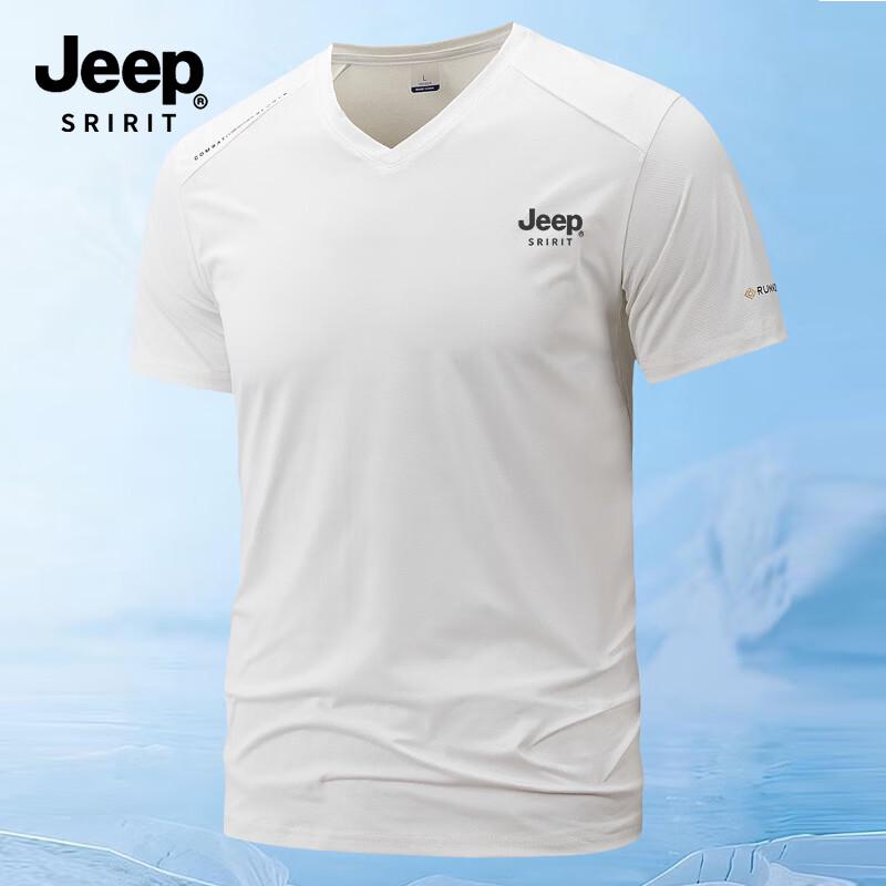 

Мужская футболка JEEP SPIRIT с V-образным вырезом, из ледяного шелка, быстросохнущая, ZH3370 4XL