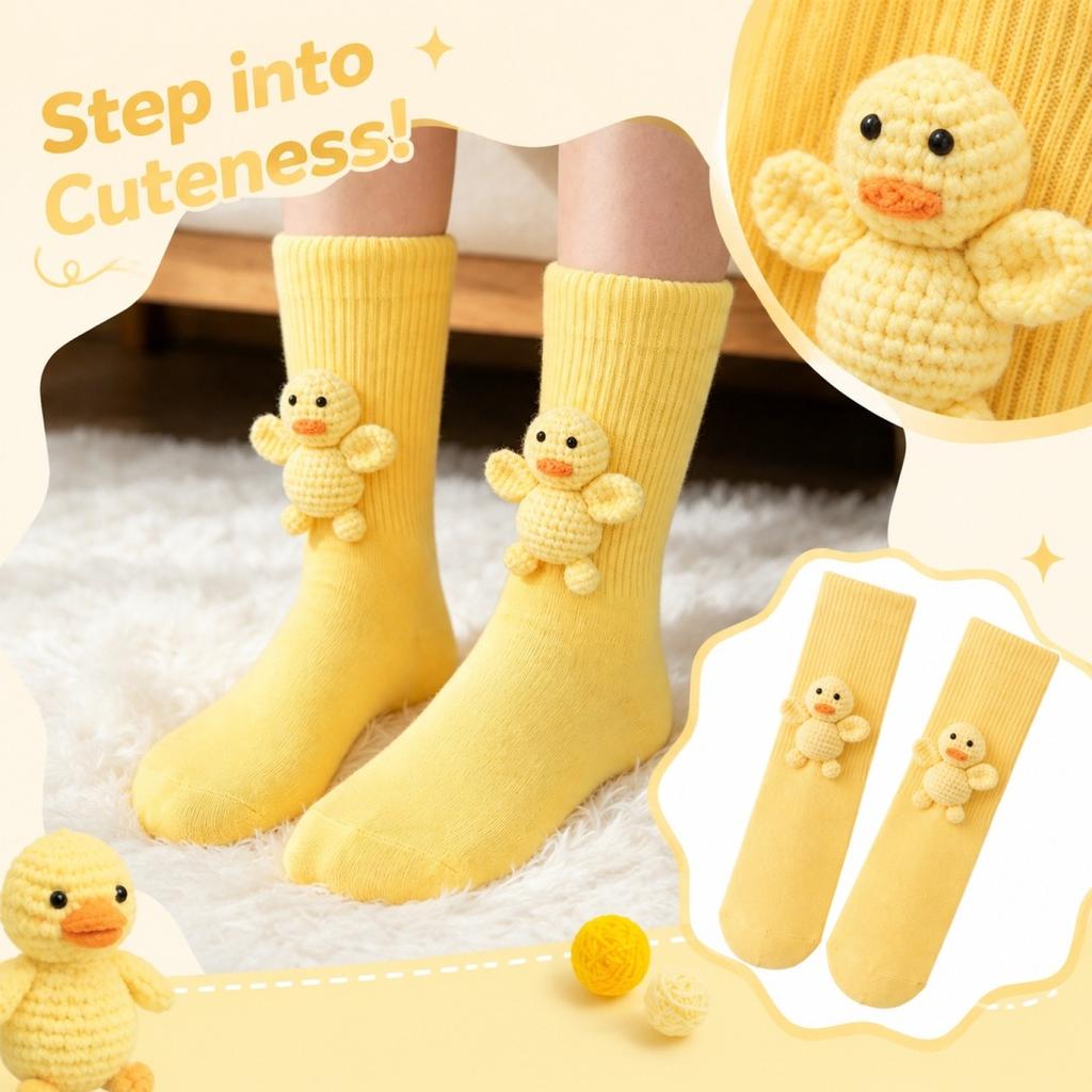 3D Plush Animal Socks for Adults Cute Warm Novelty Mid Calf Socks