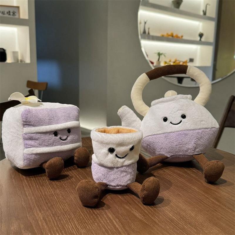 Style Jellycat Teapot Taro Cake Plush Toy Cute Soft Stuffed Doll Holiday Gift