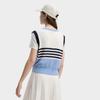 FILA Original Casual Comfortable Striped Simple Versatile T-Shirt Women tops Sky-Blue F11W439109FBU