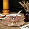 TLXT Gold-Rimmed Bone China Coffee Cup and Saucer Set