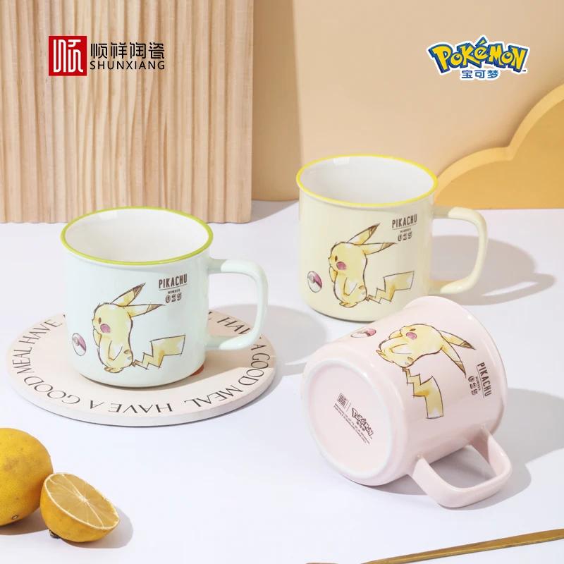 SHUNXIANG Pokémon Ceramic Mug Pikachu Breakfast Milk Cups Office Coffee Tea Cup Cartoon Anime Theme Porcelain Water Cups Gift