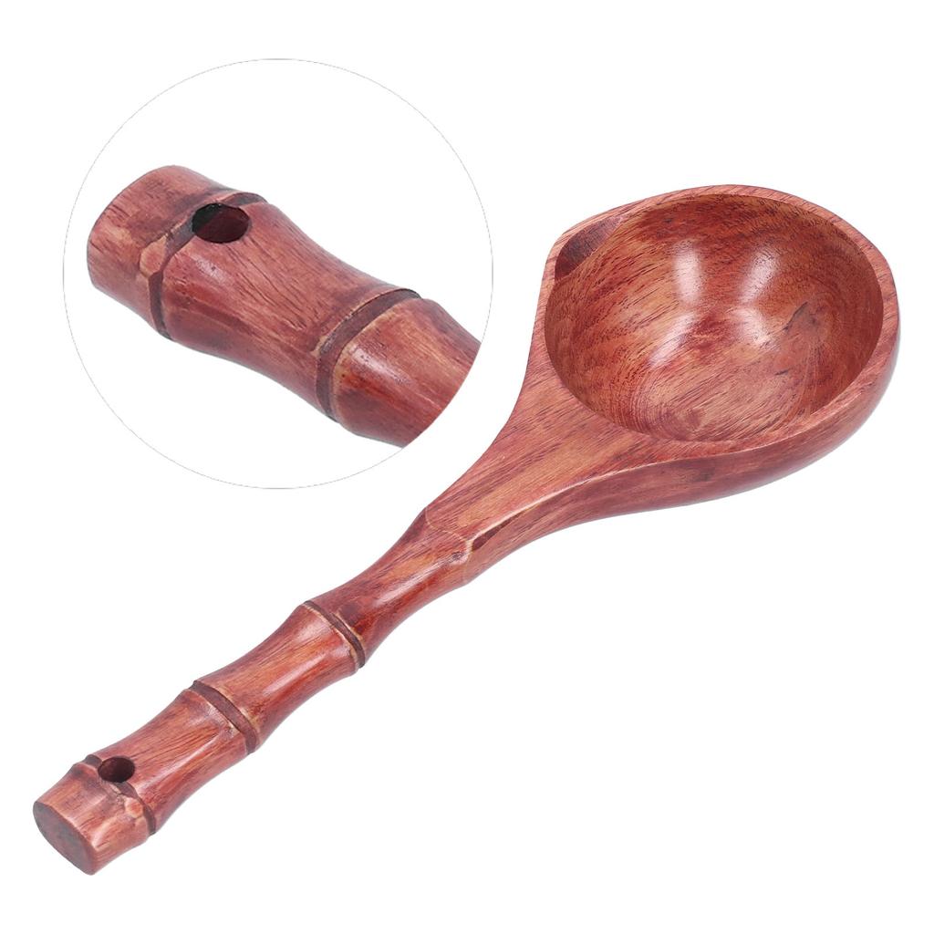 Wooden Soup Spoon WearResistant Porridge Spoon Tablespoon with Hanging Hole for Home Kitchen