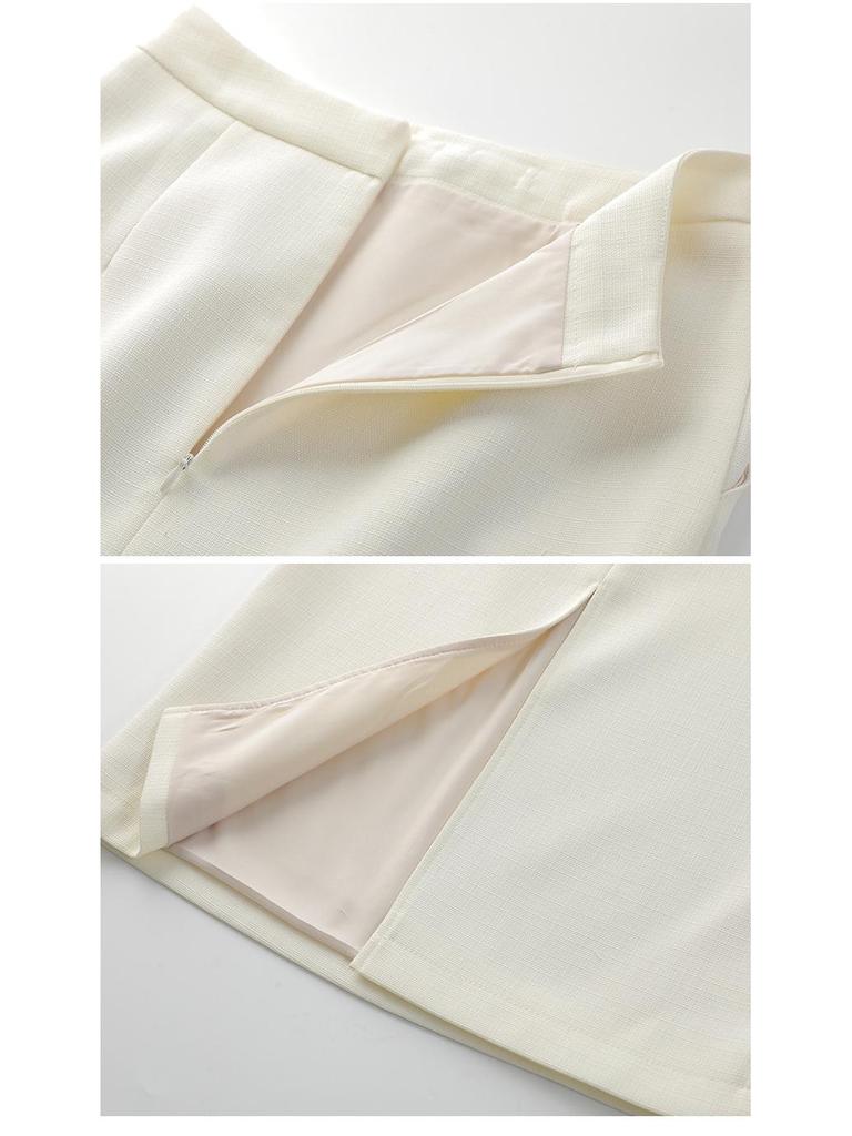 Women's Chic Professional Suit - Elegant White Ensemble, Ideal for Artists, Hosts, and Professionals.