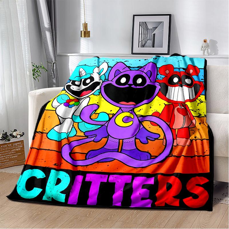 Cartoon S-Smiling C-Critters Catnap Craftycorn Soft Plush Blanket,Flannel Throw Blanket for Living Room Bedroom Bed Sofa Cover