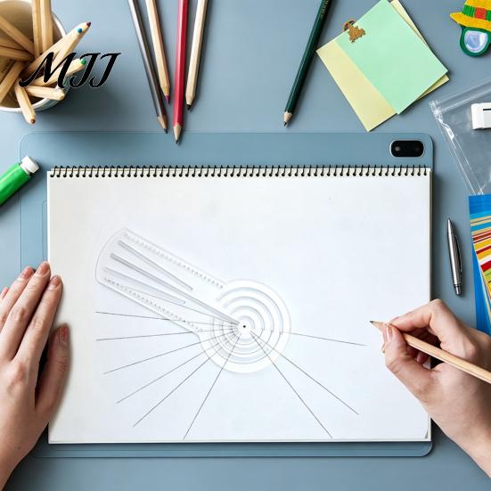 Punktkunst Malwerkzeug Mandalas Lineal mit Löchern, Kreiszeichner, Zirkel Transparente Acryl-Schablone Winkelmesser Gerade Punktierer für Geometrische Muster
