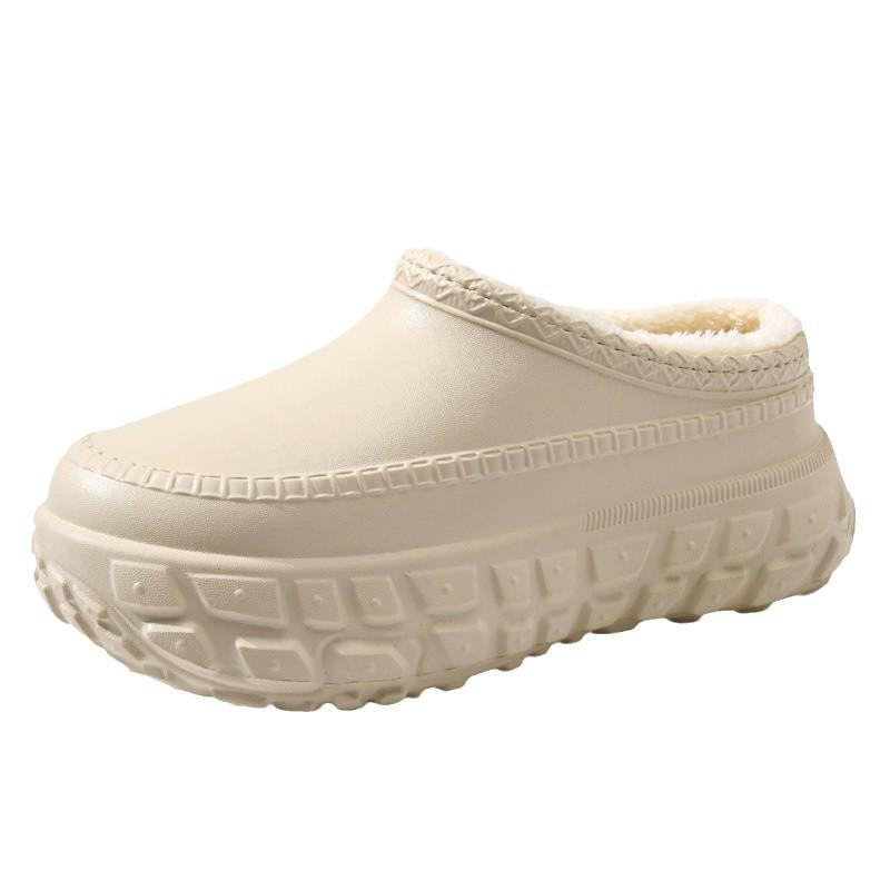 Women's Furry Cotton Heel Slippers: Non-Slip, Height-Enhancing, Warm Velvet for Autumn/Winter 2024