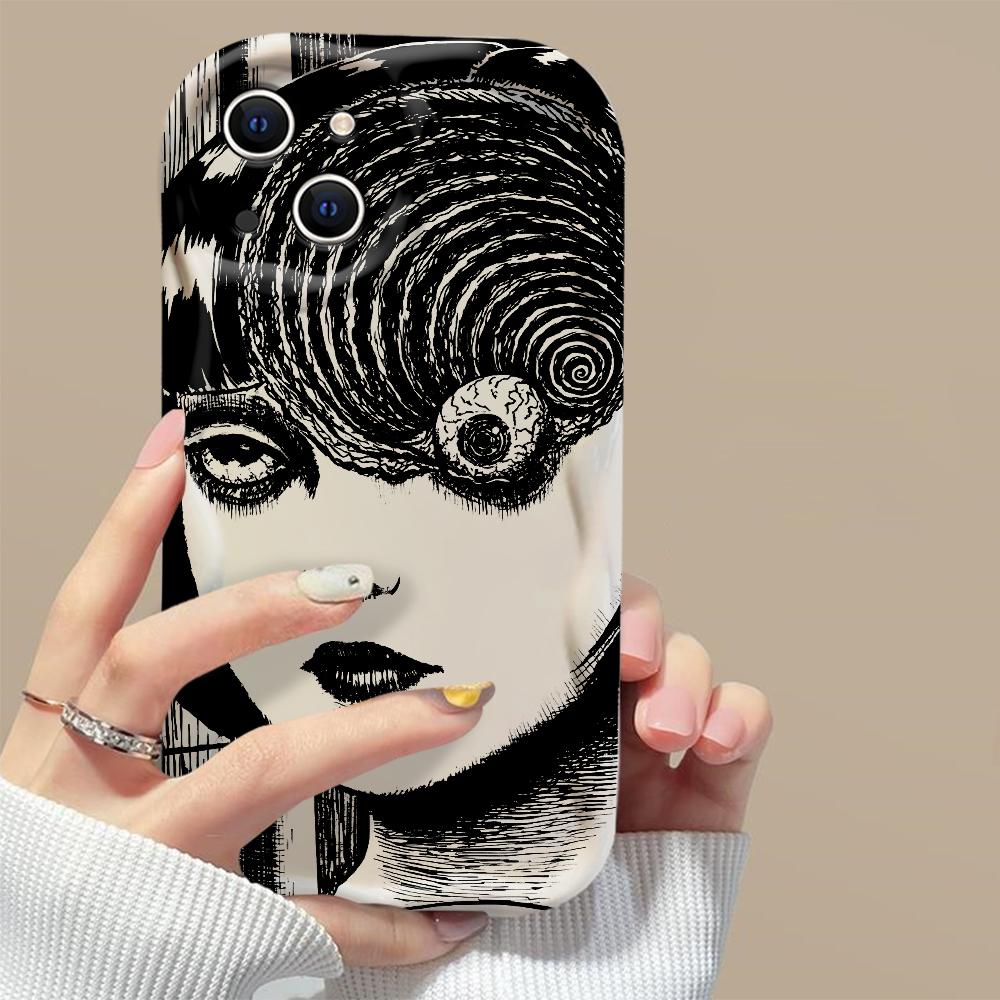 Junji Ito skrekk Hete tegneserier Tomie Telefondeksel For iPhone 16 15 14 13 12 11 Pro Max XS X XR 7 8 SE Støtsikkert Mykt Deksel