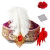 Elegant Ethnic Dance Event Hat With Feathered And Sequins For Women Stage Performances Folk Dance Costume Accessories