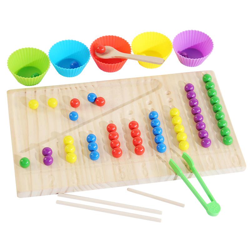 

Деревянное распознавание цветов и математическая головоломка с прищепками для раннего развития