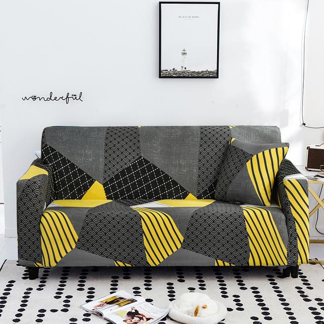 Printed Stretchy Sofa Cover Elastic Polyester Spandex Couch Covers ,Universal Fitted Sofa Slipcover For Sofa Household Furniture Protective Cover