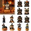 Halloween Tafeldecoratie Vintage Houten Beeldje, Rustieke Heks Zombie Kat Uil Kikker Tafelblad Cartoon Figuur Ornament, Boerderij Gelaagd Dienblad Decoratie voor
