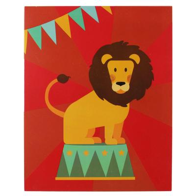 [Q1156] - Foldable Storage Box 'Circus' Red (lion) - 23x18x10 Cm (4L)