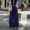 2025 Spring Women's High Waist Loose Wide-Leg Cotton Pants with Drawstring